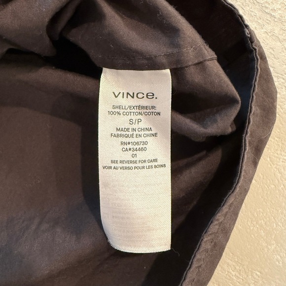 Vince Women's Brown Short Sleeve Button‎ Down Top Shirt - Picture 7 of 9